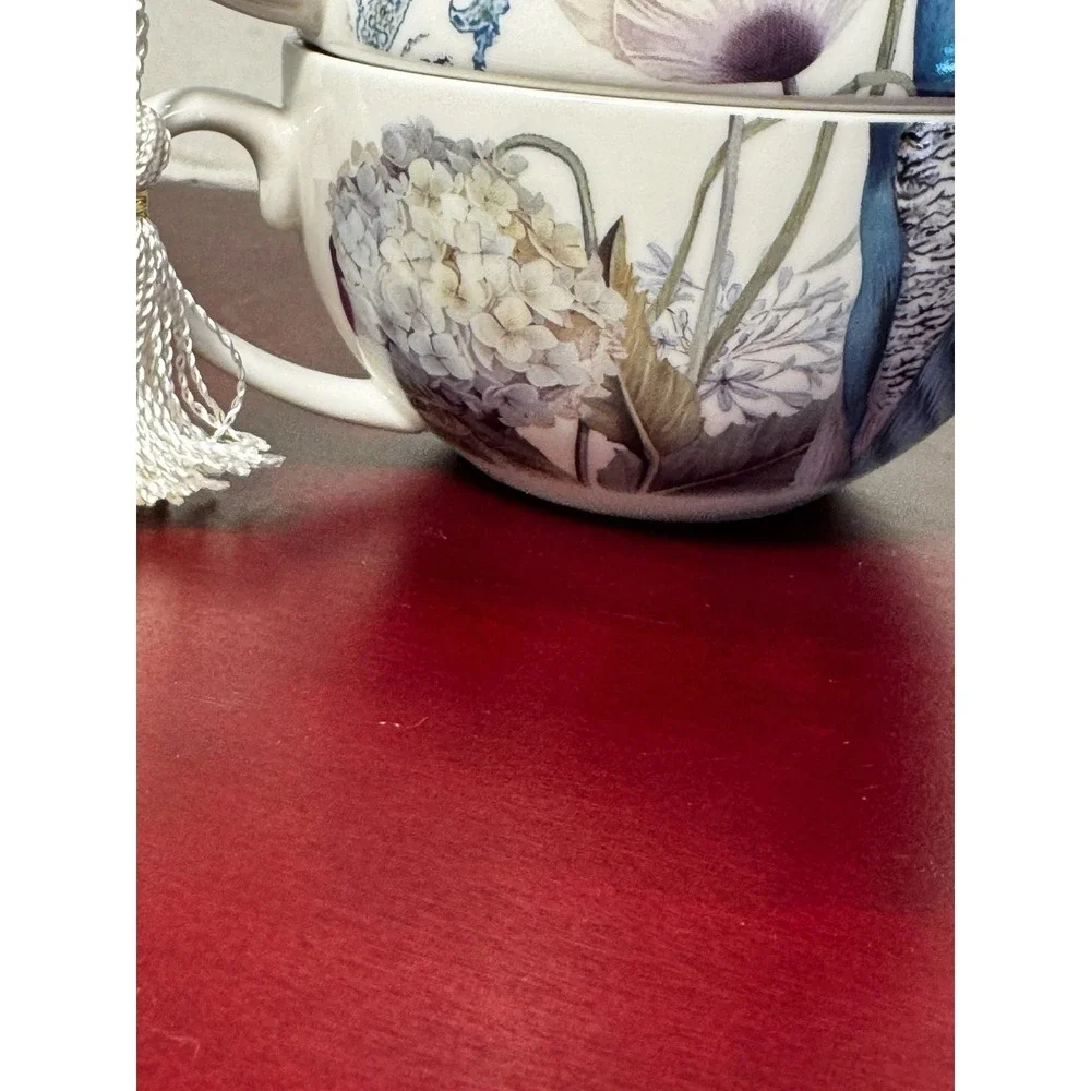 Delton Products Peacock Porcelain Tea for One Set  5.8